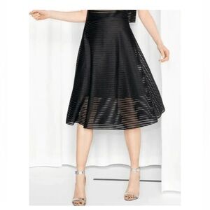 & other stories black striped mesh full‎ circle skirt size 4